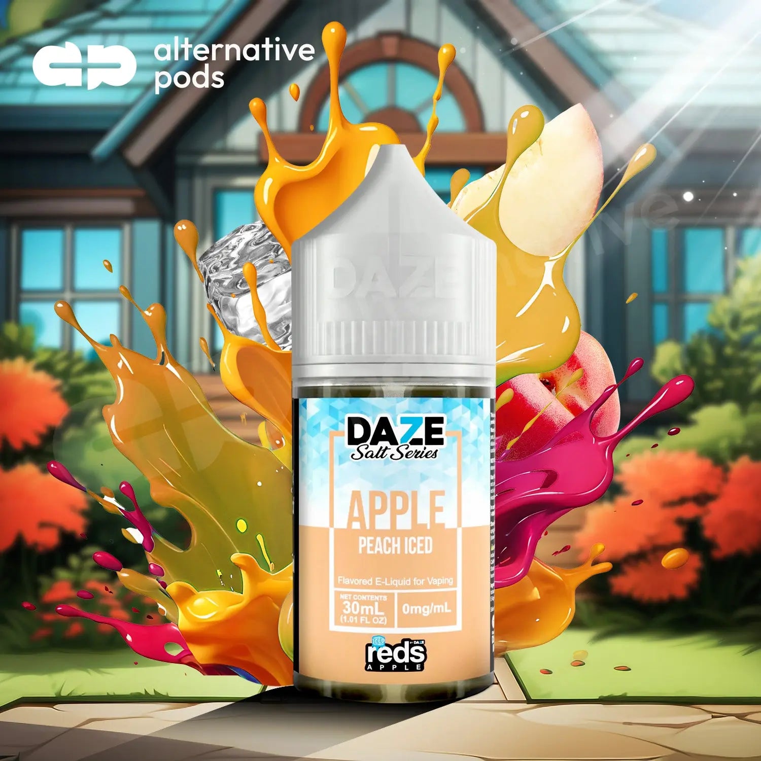 Reds Apple Salt Series Iced Tobacco Free Nicotine Salt E-Liquid By 7 Daze 30ML 7 Daze - Apple Peach Iced 