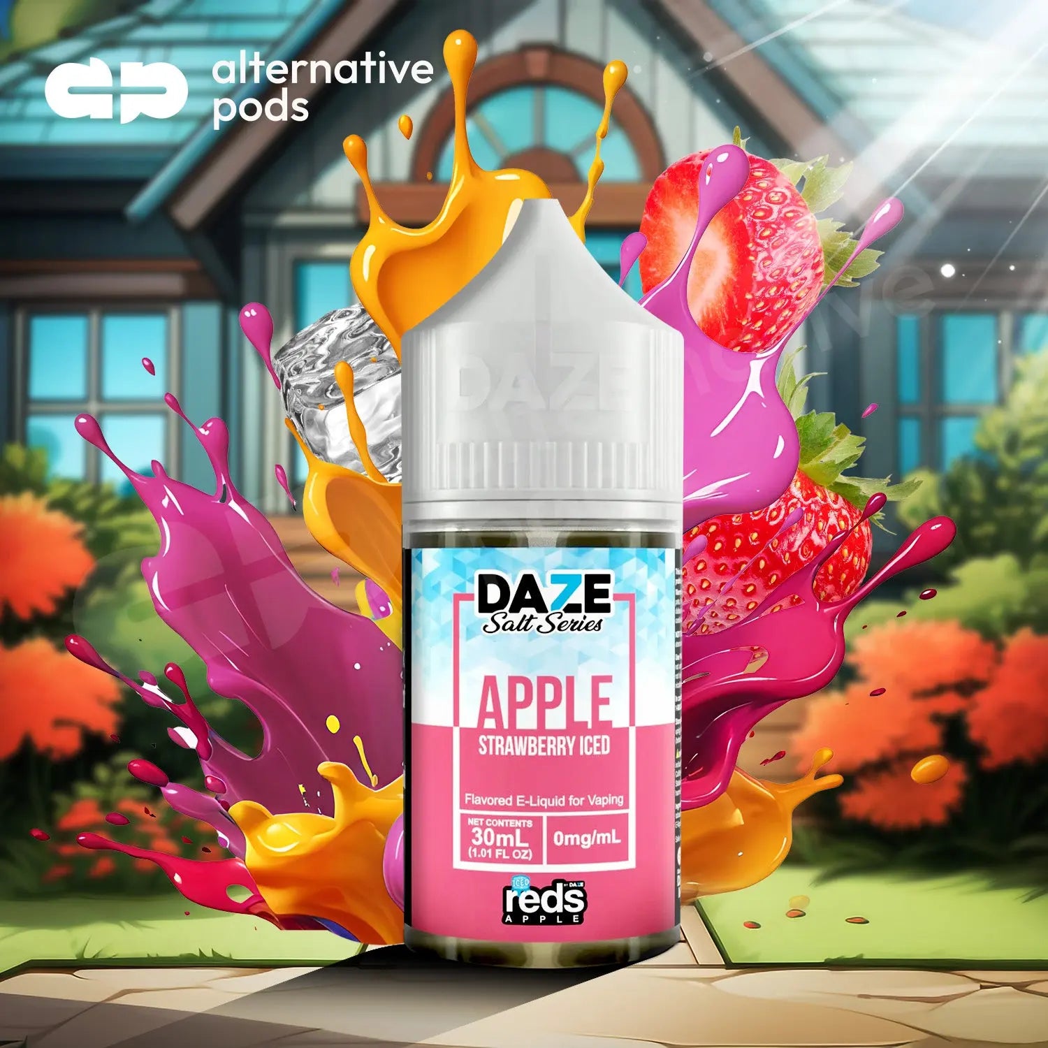 Reds Apple Salt Series Iced Tobacco Free Nicotine Salt E-Liquid By 7 Daze 30ML 7 Daze - Apple Strawberry Iced 