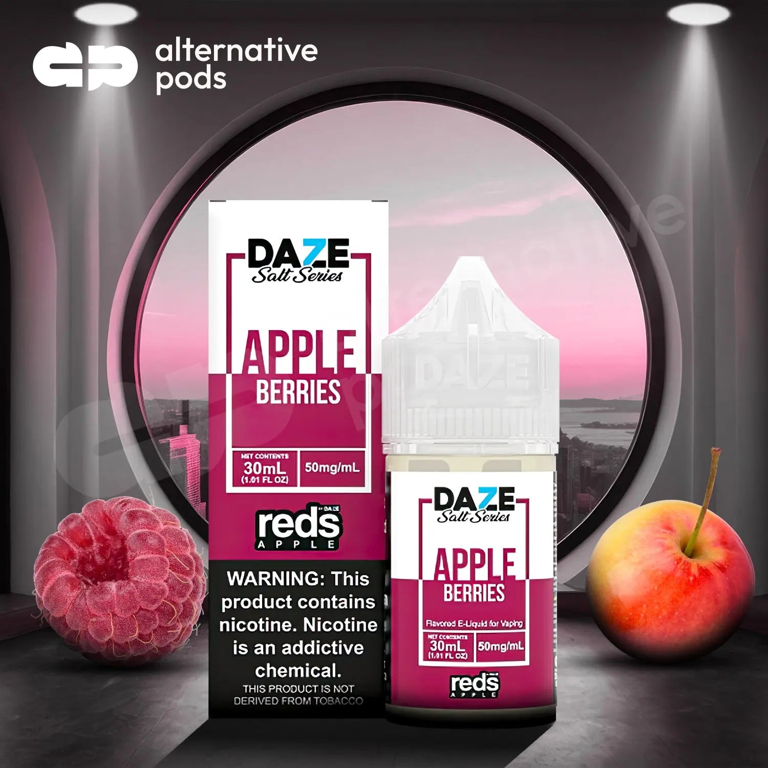 Reds Apple Salt Series Tobacco Free Nicotine Salt E-Liquid By 7 Daze 30ML Reds Apple Salt - Apple Berries 