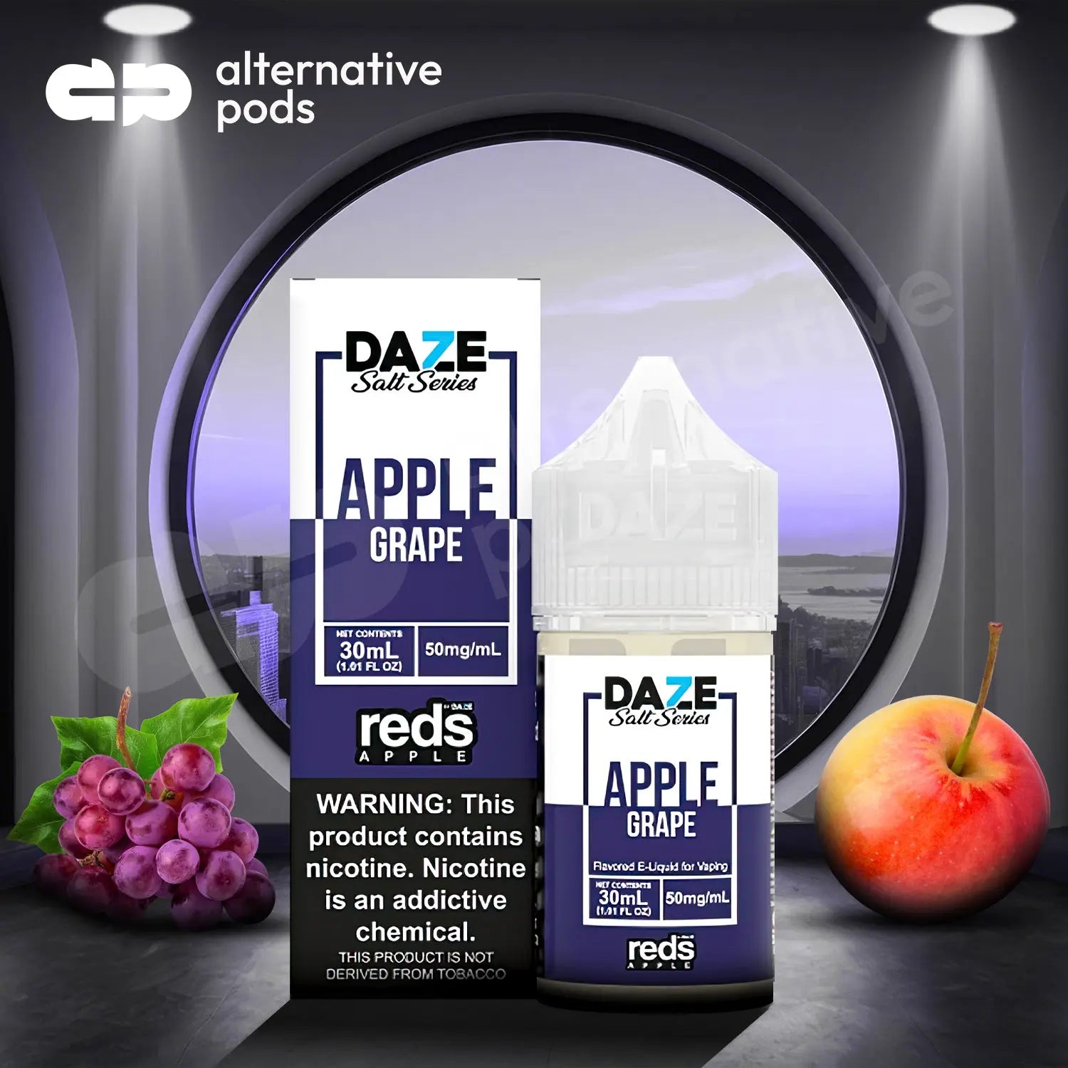 Reds Apple Salt Series Tobacco Free Nicotine Salt E-Liquid By 7 Daze 30ML Reds Apple Salt - Apple Grape 