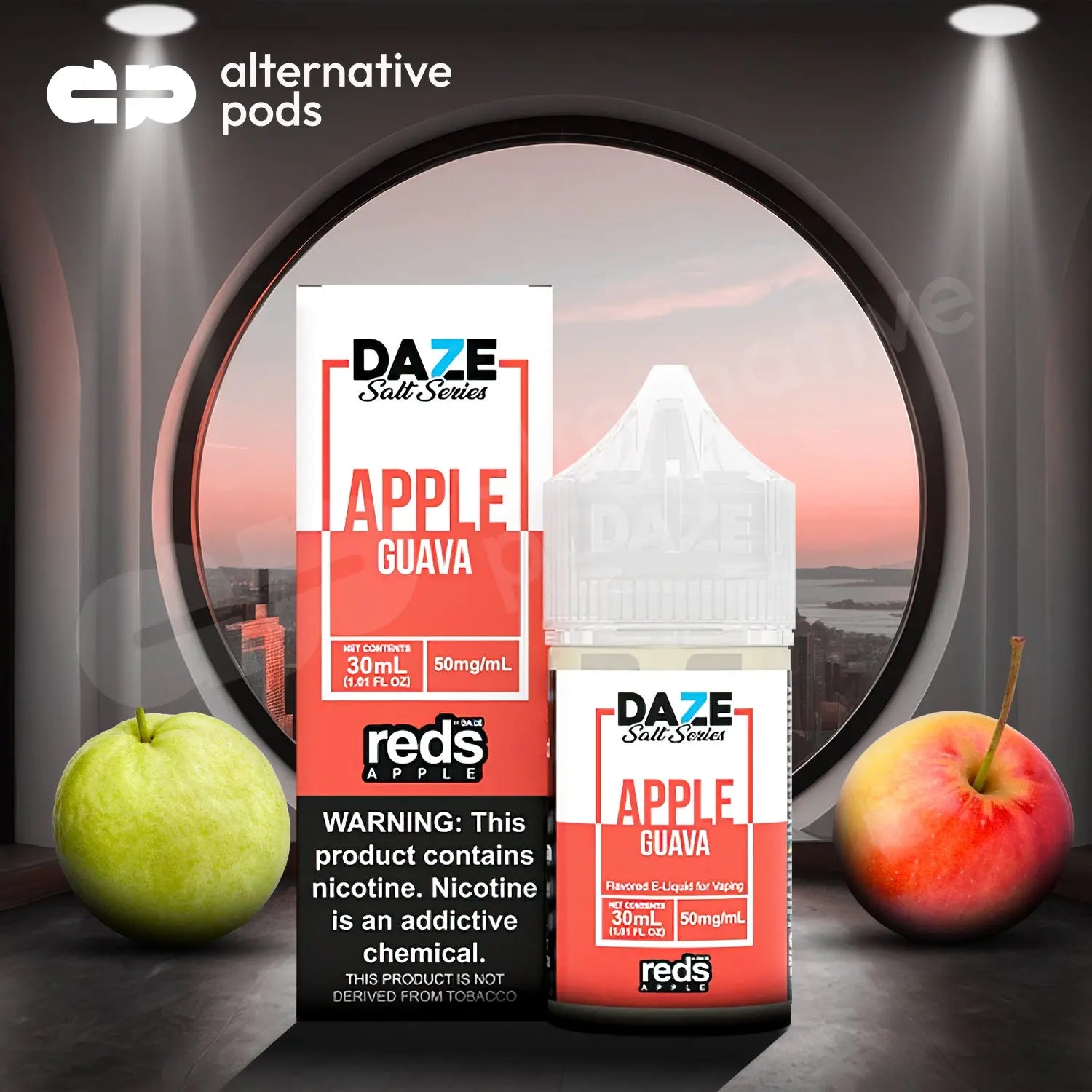 Reds Apple Salt Series Tobacco Free Nicotine Salt E-Liquid By 7 Daze 30ML Reds Apple Salt - Apple Guava 