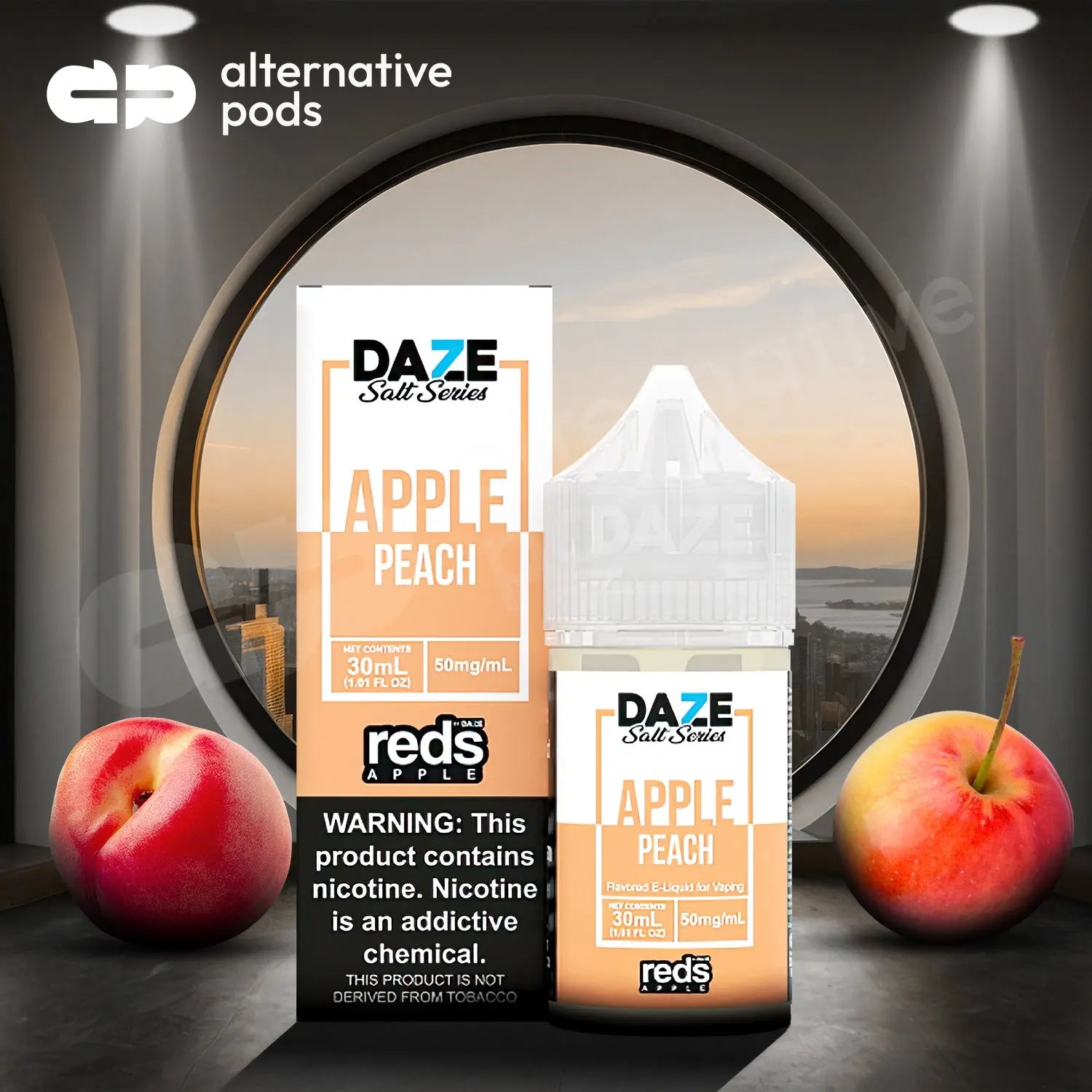 Reds Apple Salt Series Tobacco Free Nicotine Salt E-Liquid By 7 Daze 30ML Reds Apple Salt - Apple Peach 