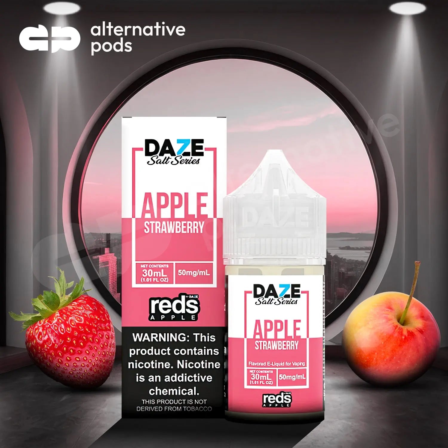 Reds Apple Salt Series Tobacco Free Nicotine Salt E-Liquid By 7 Daze 30ML Reds Apple Salt - Apple Strawberry 