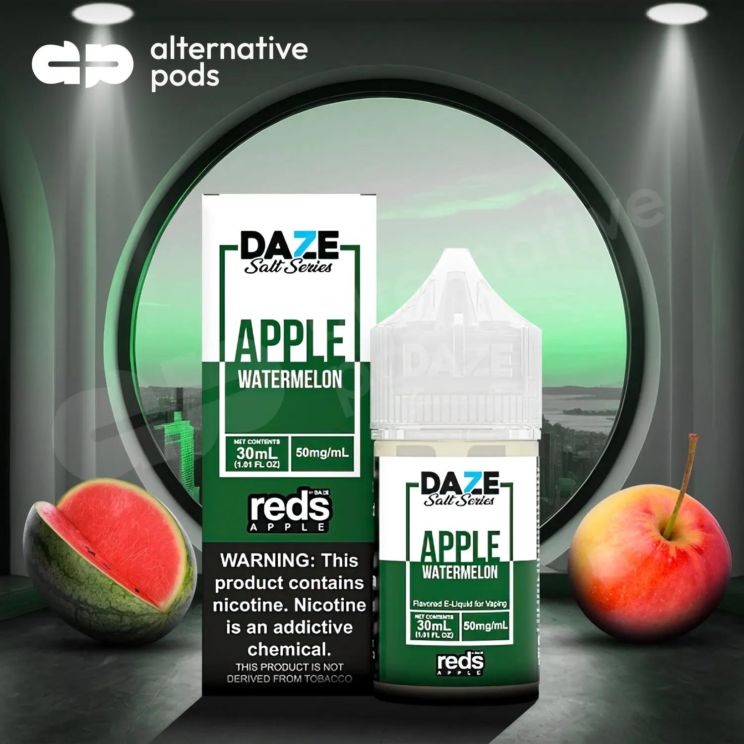 Reds Apple Salt Series Tobacco Free Nicotine Salt E-Liquid By 7 Daze 30ML Reds Apple Salt - Apple Watermelon 
