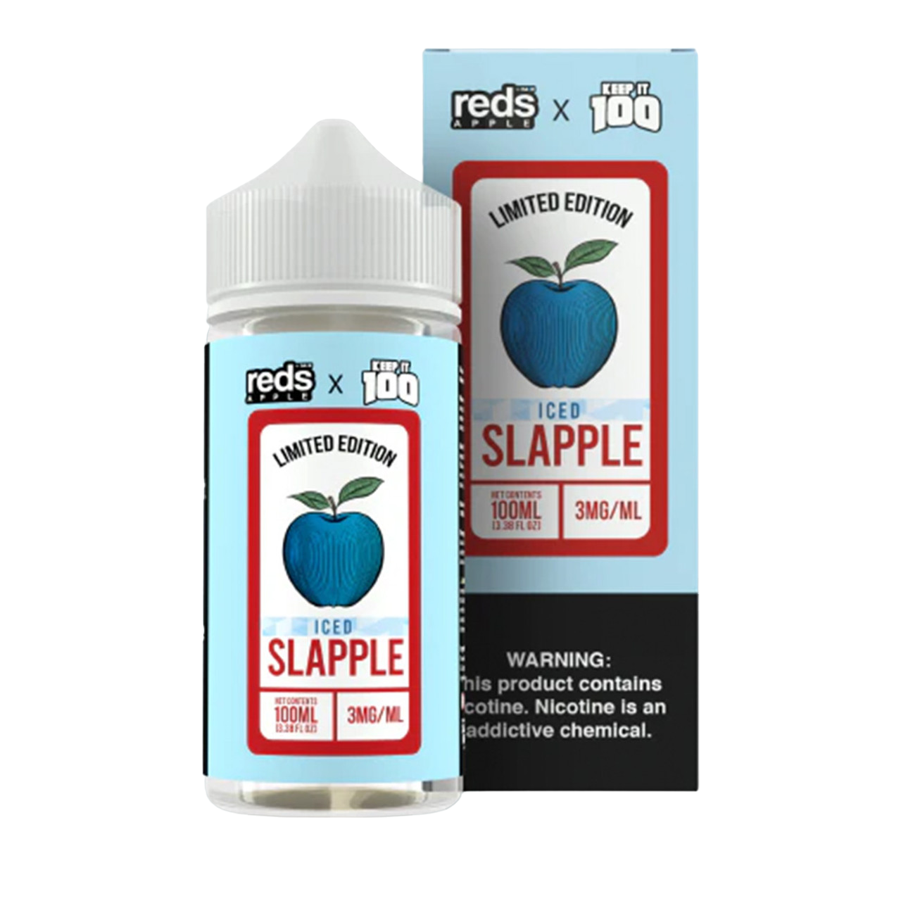 Reds Apple x Keep It 100 Limited Edition Nicotine E-Liquid By 7 Daze 100ML Iced Slapple 