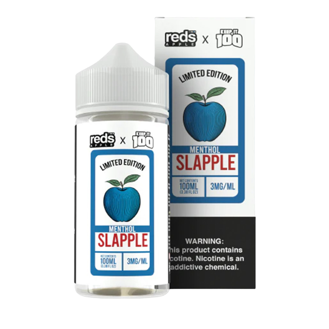 Reds Apple x Keep It 100 Limited Edition Nicotine E-Liquid By 7 Daze 100ML Menthol Slapple