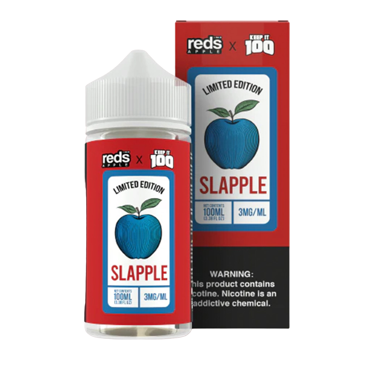 Reds Apple x Keep It 100 Limited Edition Nicotine E-Liquid By 7 Daze 100ML Slapple