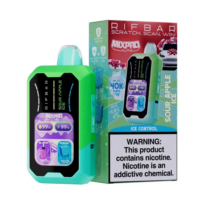 RifBar MixPro 40K Disposable - Sour Apple Ice 