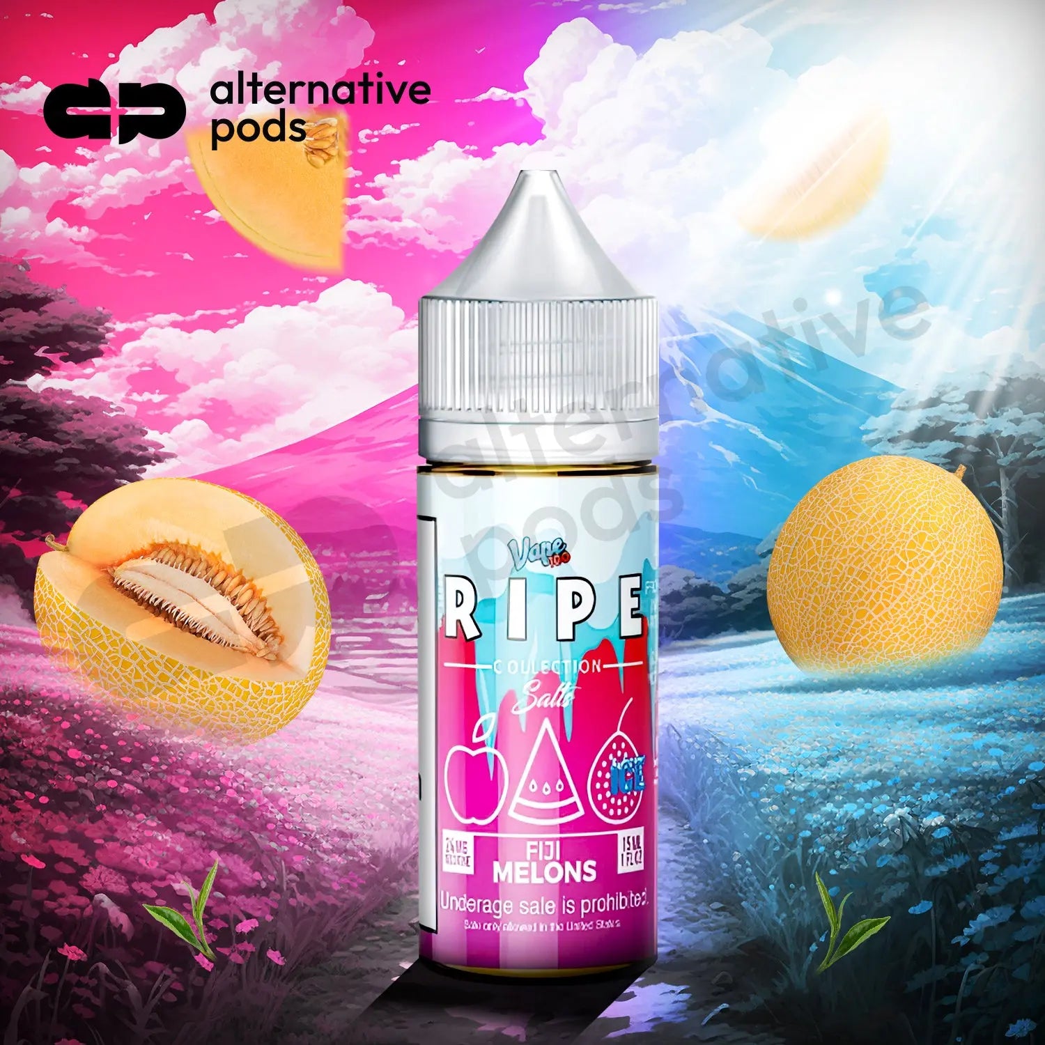Ripe Collection Salts On ICE Nicotine Salt By Vape 100 E-Liquid 30ML - Alternative pods | Online Vape & Smoke Shop