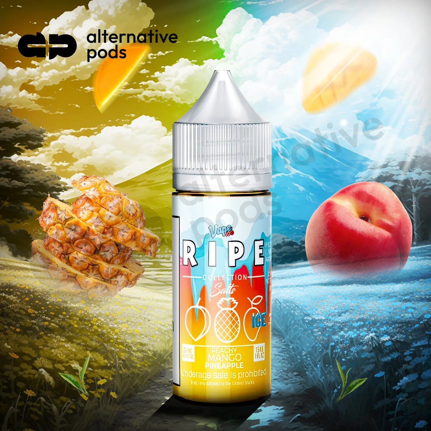Ripe Collection Salts On ICE Nicotine Salt By Vape 100 E-Liquid 30ML - Alternative pods | Online Vape & Smoke Shop