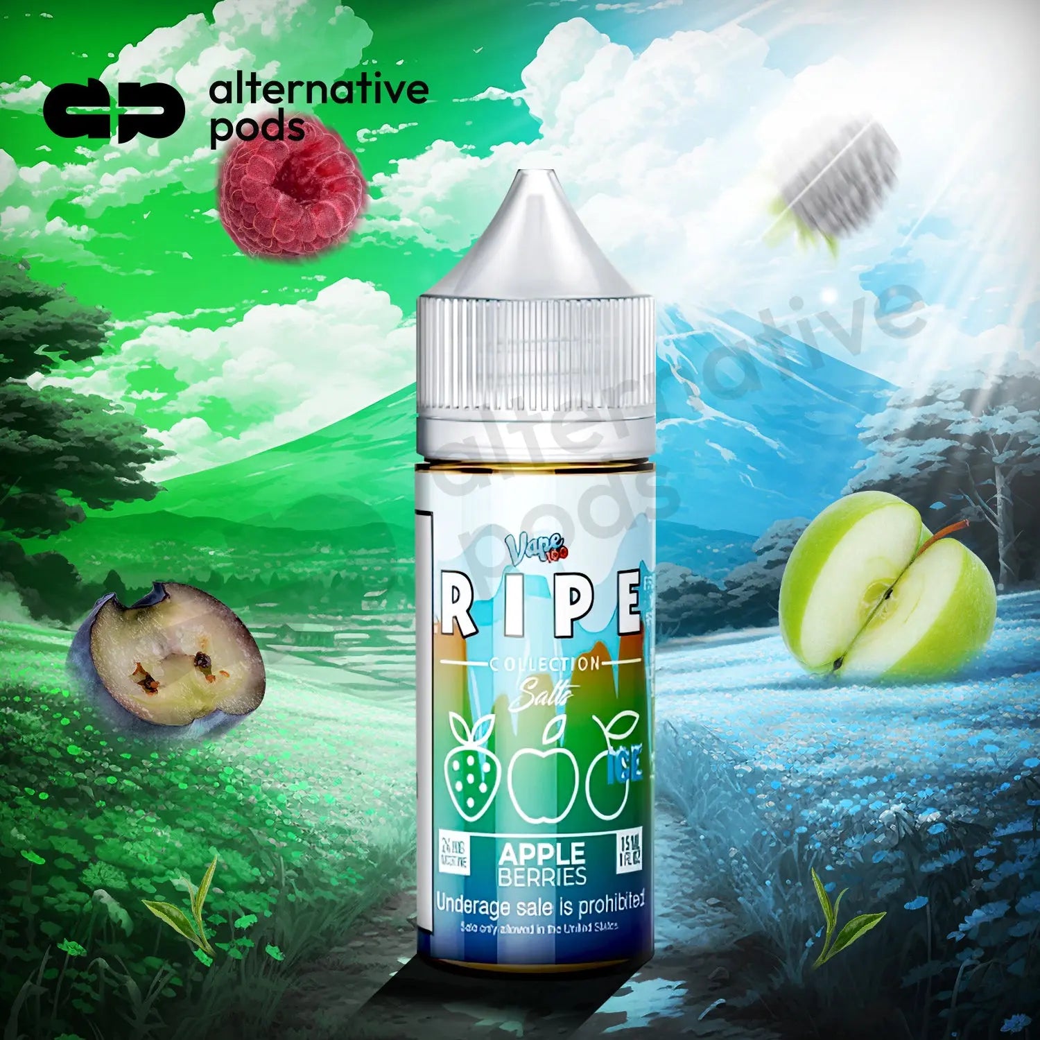 Ripe Collection Salts On ICE Nicotine Salt By Vape 100 E-Liquid 30ML - Alternative pods | Online Vape & Smoke Shop
