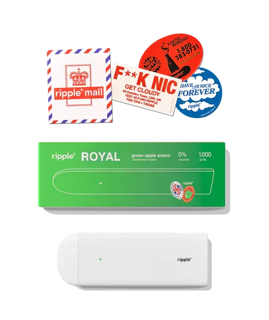 Ripple+ Disposable 1000 - ROYAL Green Apple Zero Nicotine Ripple+ Disposable 1000 - ROYAL Green Apple Zero Nicotine