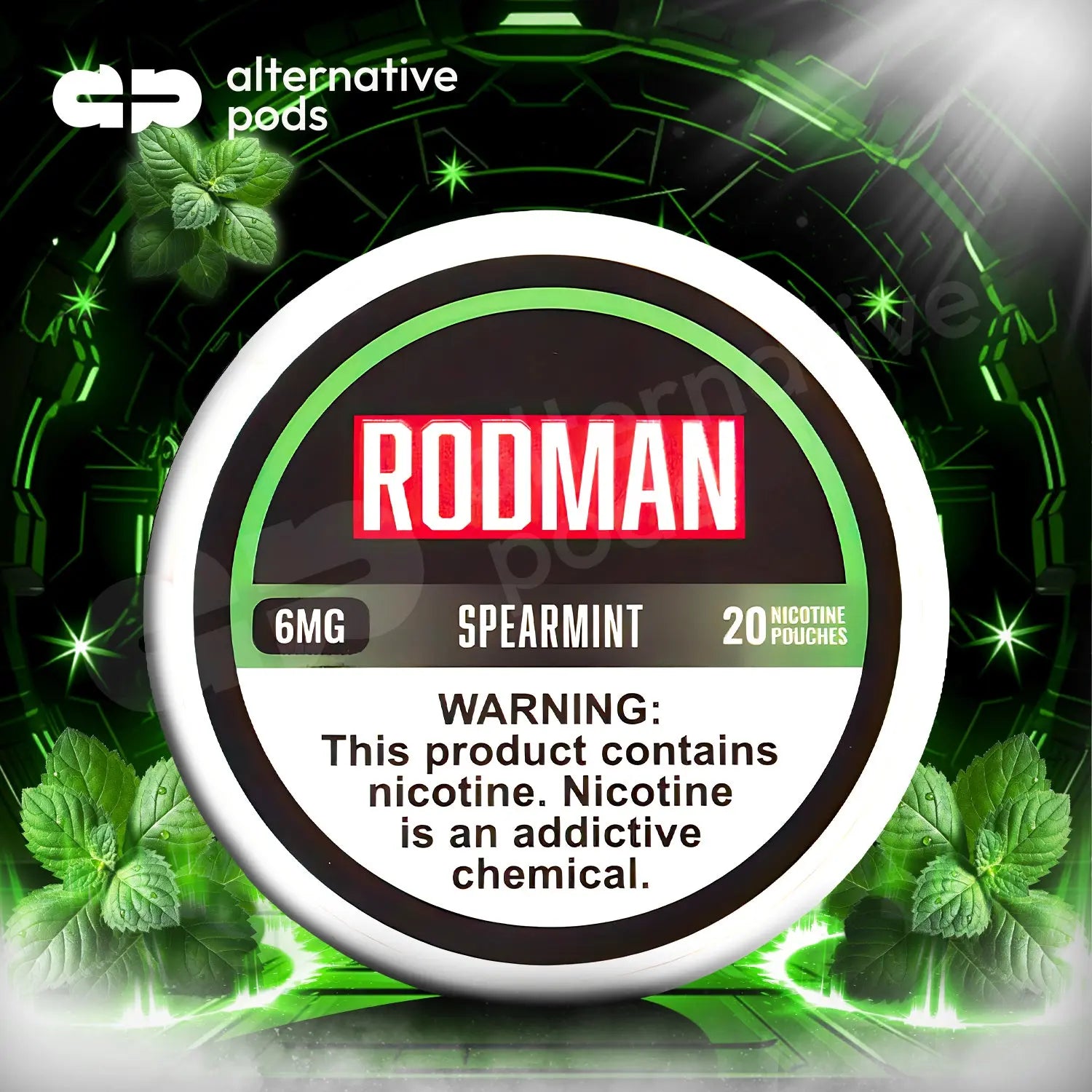 Rodman Nicotine Pouches - Spearmint 6mg 