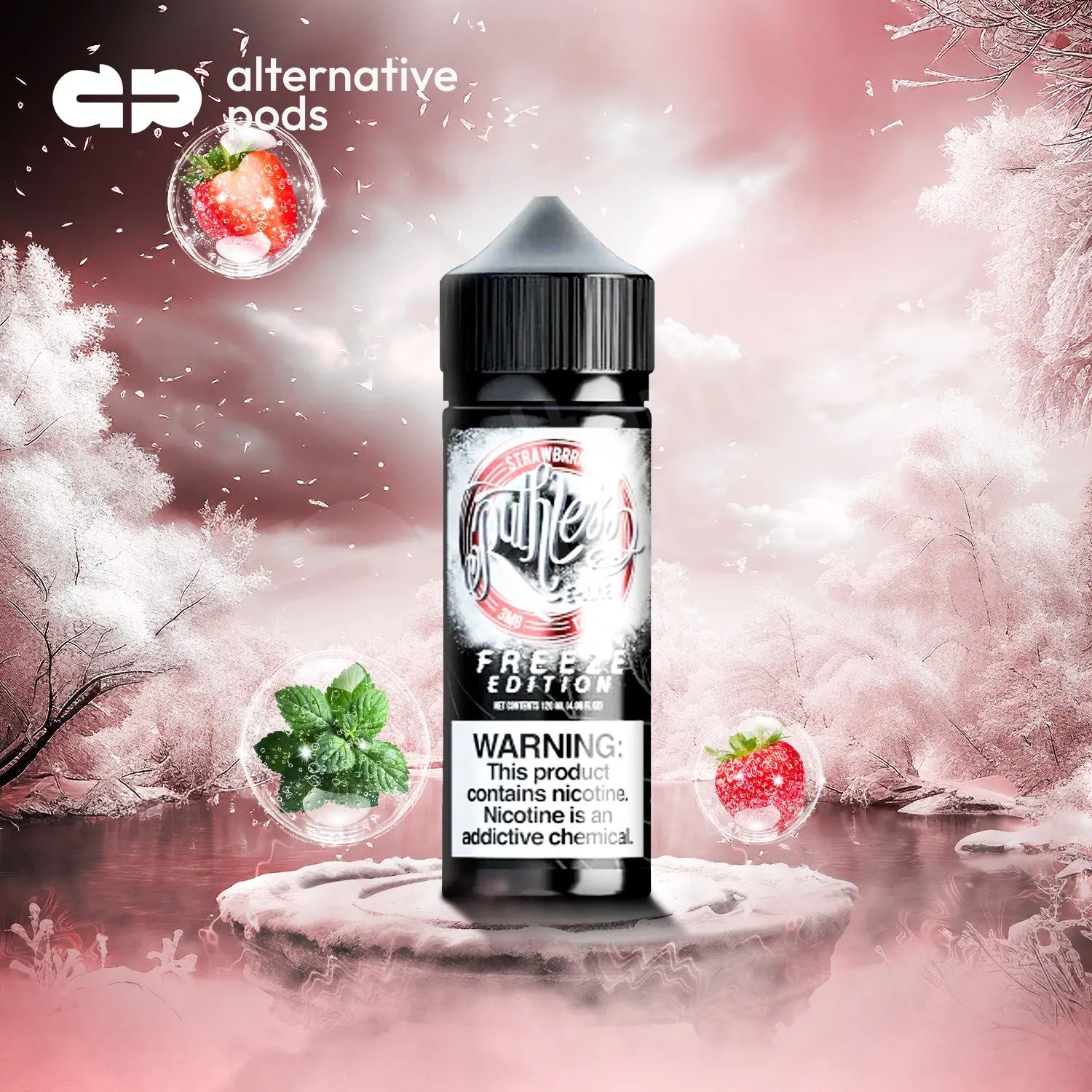 Ruthless Freeze Synthetic Nicotine E-Liquid 120ML Ruthless - Strawberry 