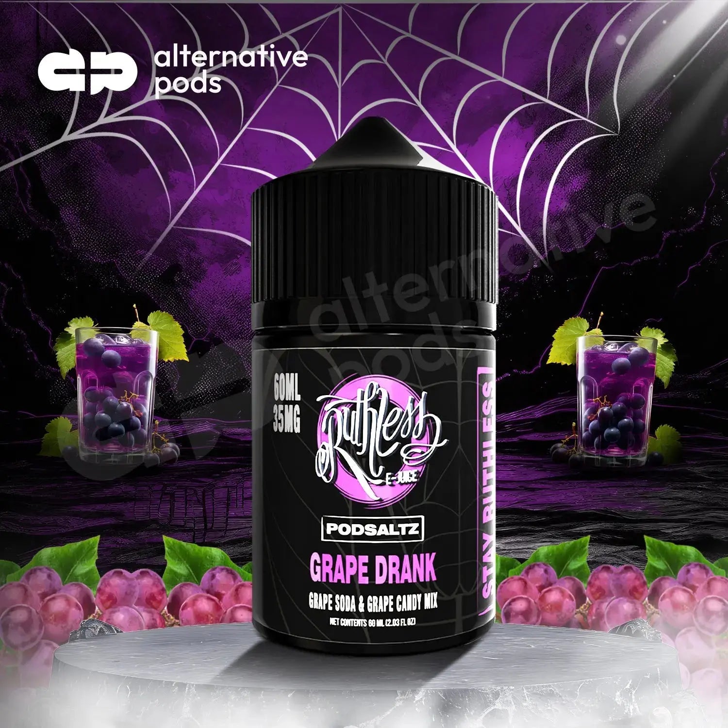 Ruthless Podsaltz Nicotine E-Liquid 60ML - Grape Drank 