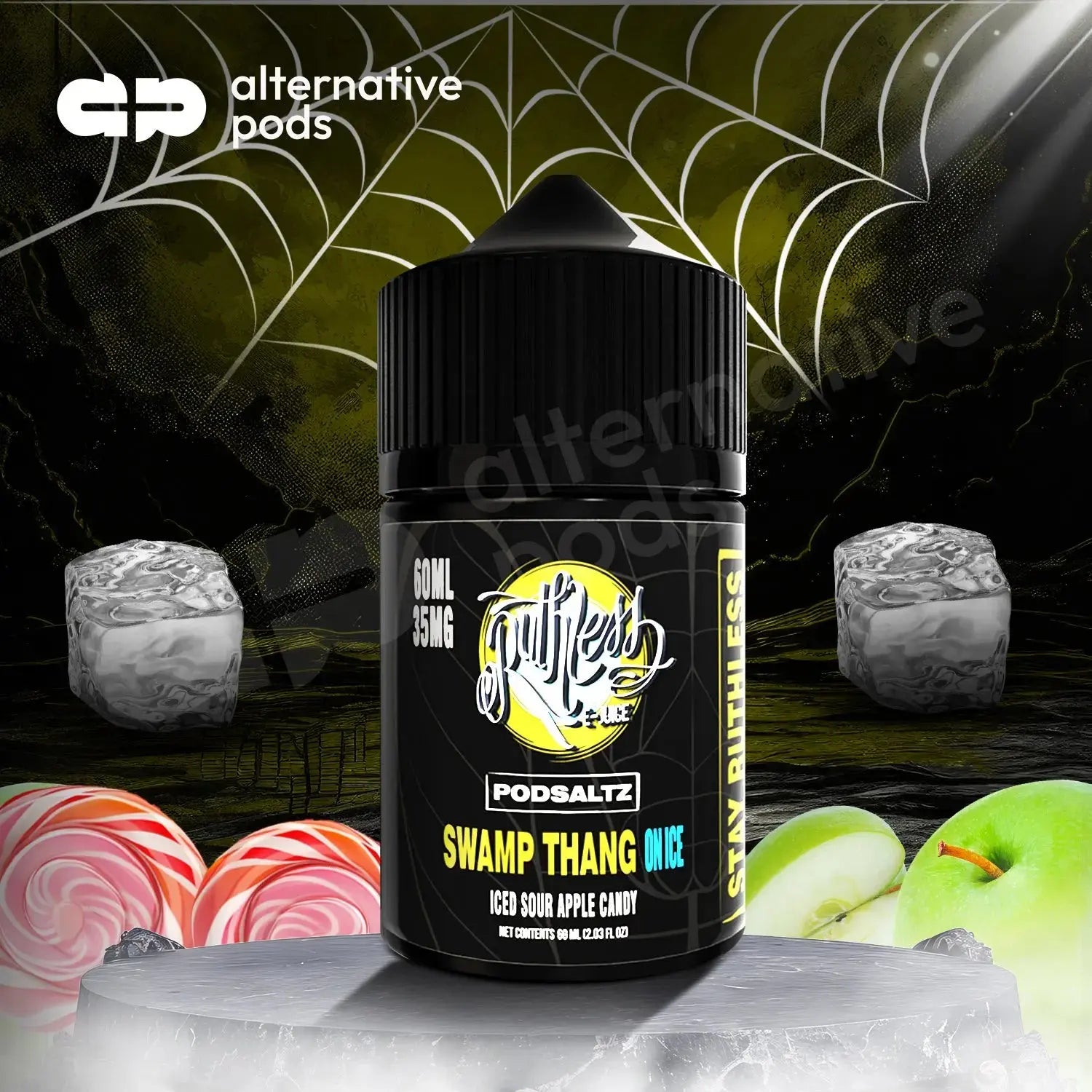 Ruthless Podsaltz Nicotine E-Liquid 60ML - Swamp Thang On Ice 