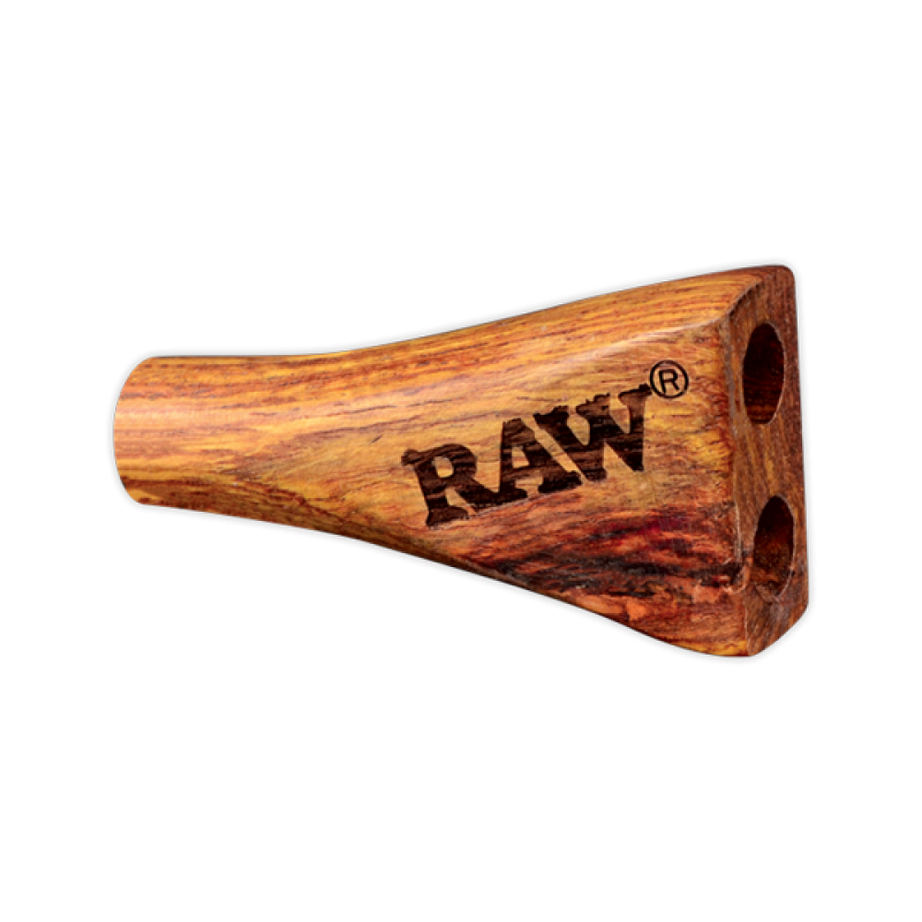 Raw Double Barrel Wooden Cigarette Holder Supernatural Size