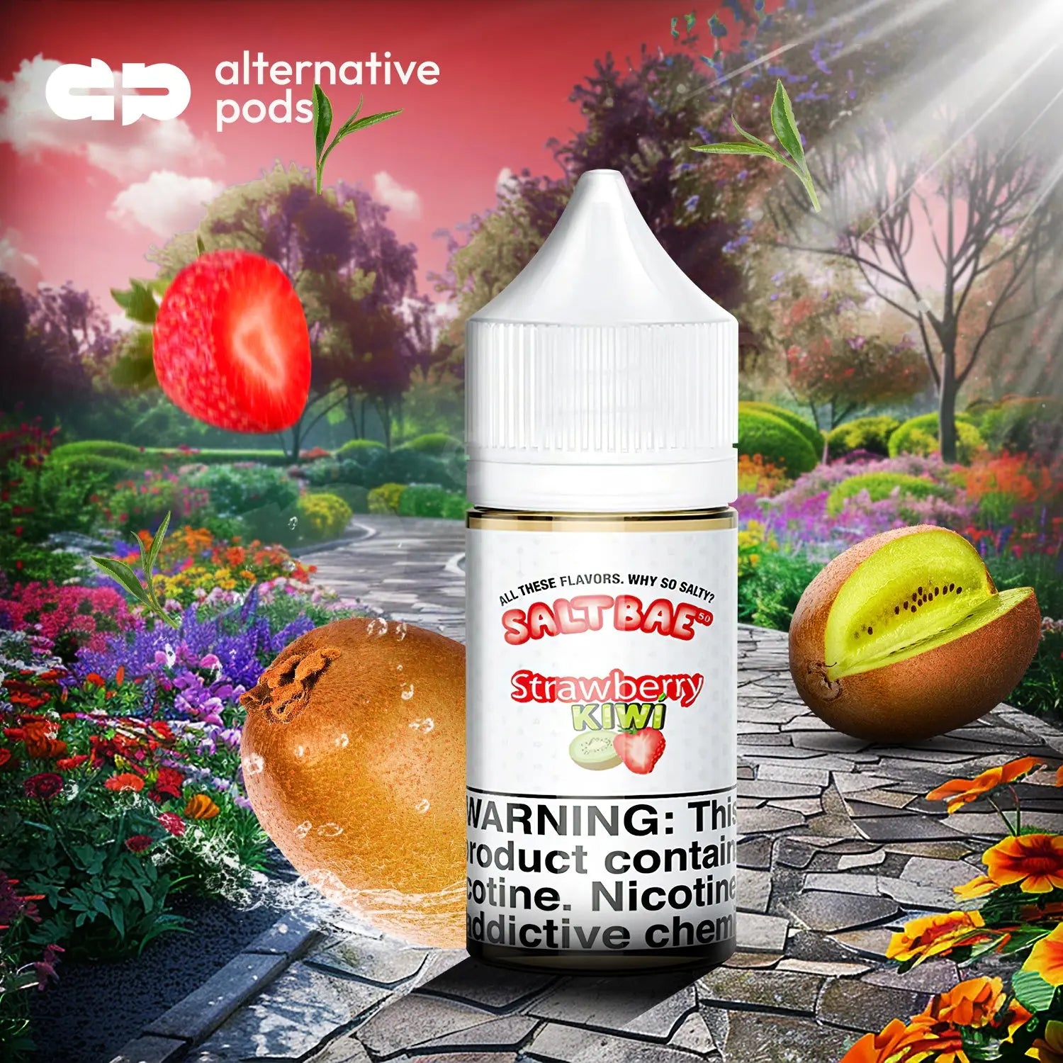 SaltBae50 Synthetic Nicotine Salt E-Liquid 30ML - Strawberry Kiwi 