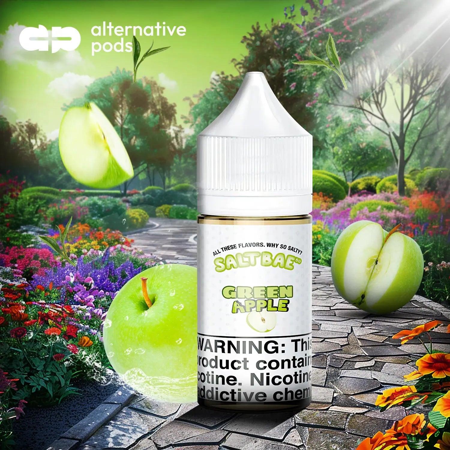 SaltBae50 Synthetic Nicotine Salt E-Liquid 30ML - Green Apple 