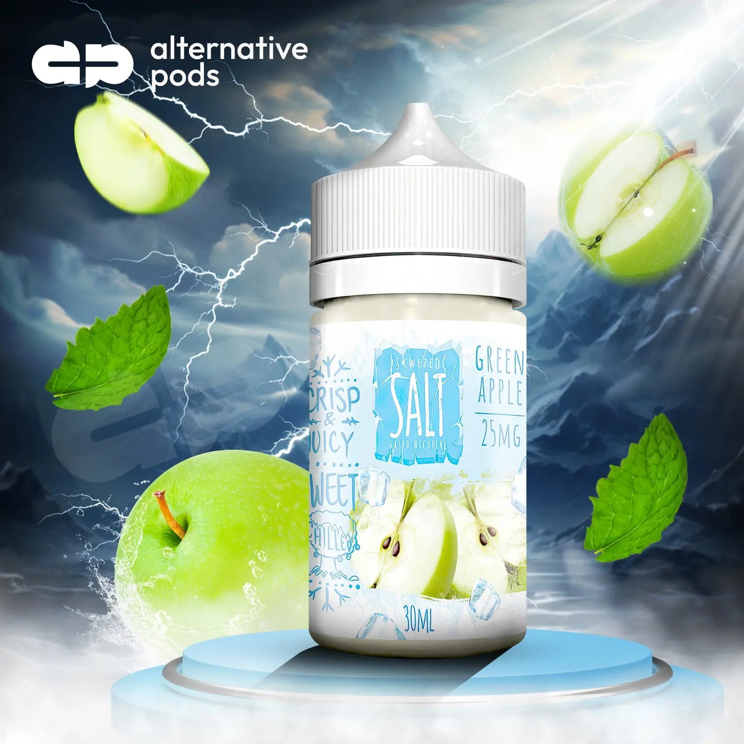 Skwezed E-Liquid Salts Ice Vape Juice - 30ml - Green Apple 