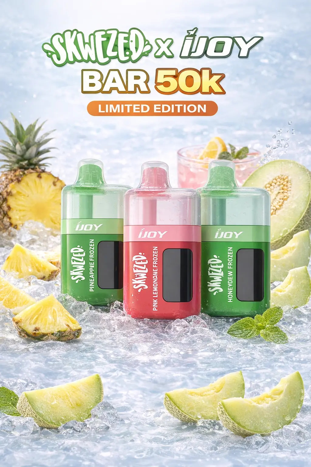 skwezed disposable vape Skwezed x iJoy Bar XP50000 Disposable – 50K Puffs, Dual Mesh