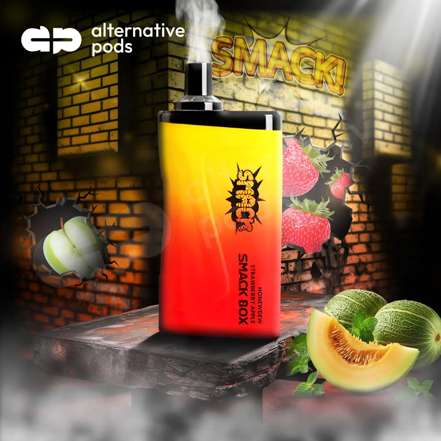 Smack Box 5000 Puffs Disposable Vape - Honeydew Strawberry Apple 