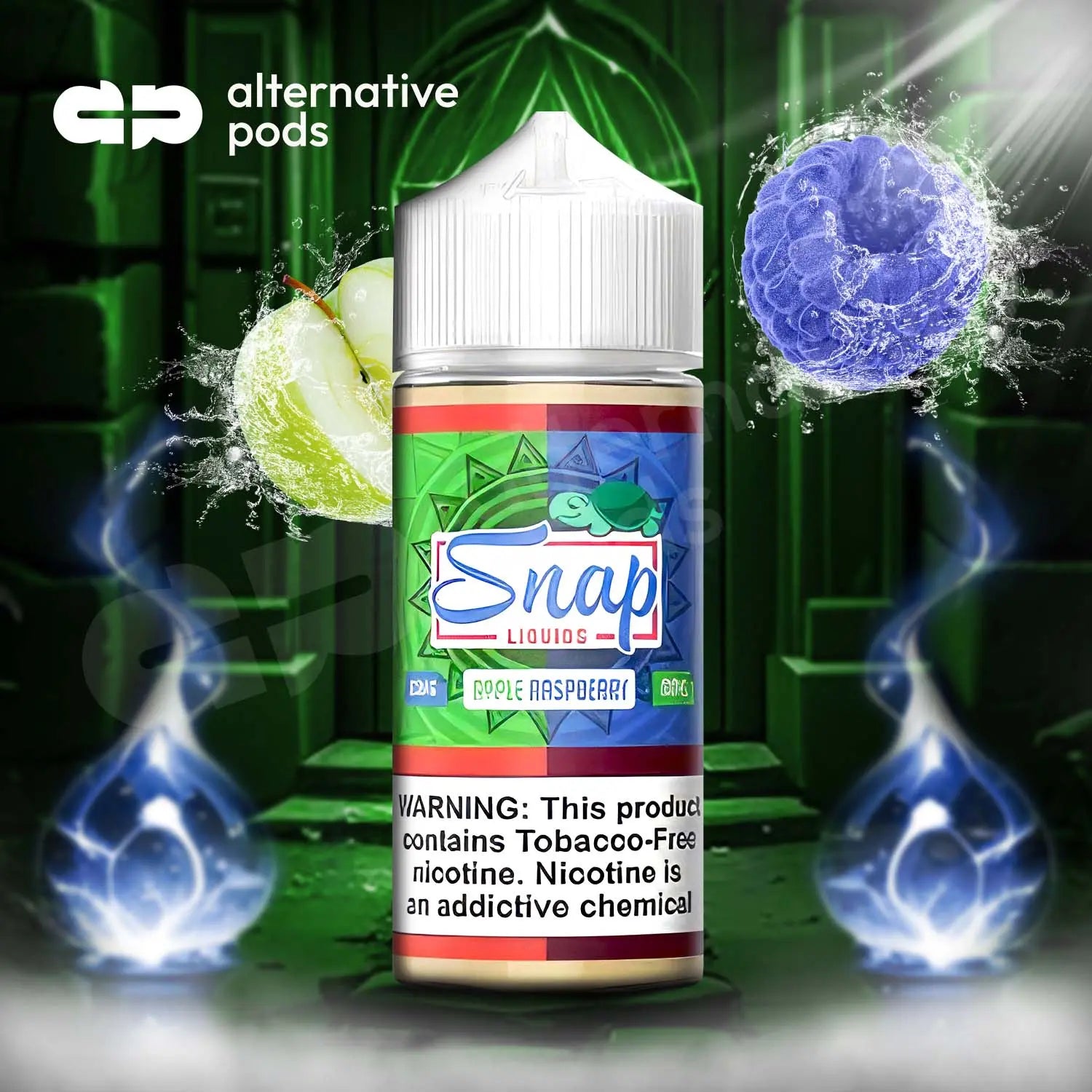 Snap Synthetic Nicotine E-Liquid 100ML - Apple Raspberry Iced 
