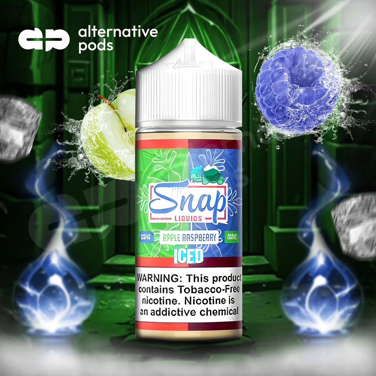 Snap Synthetic Nicotine E-Liquid 100ML - Apple Raspberry 