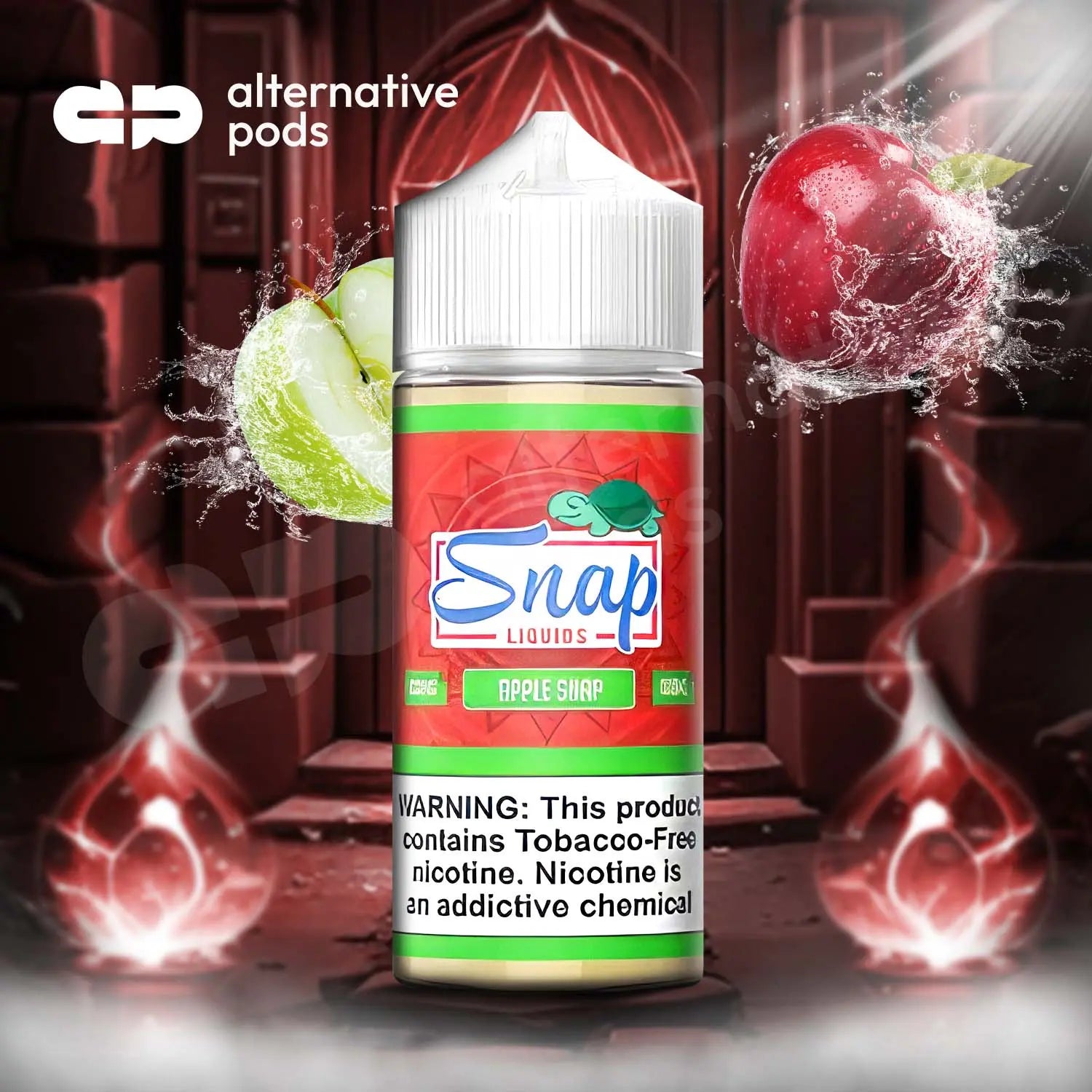 Snap Synthetic Nicotine E-Liquid 100ML - Apple Snap Iced 