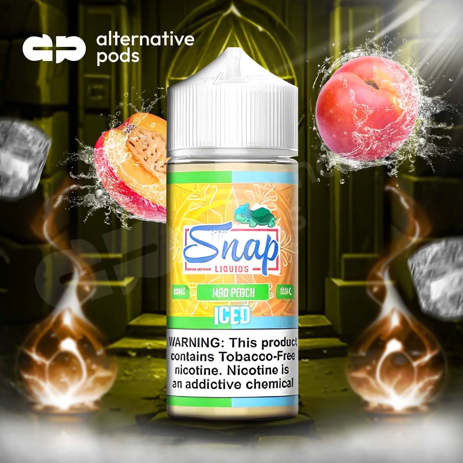 Snap Synthetic Nicotine E-Liquid 100ML - Peach Iced Tea Iced 