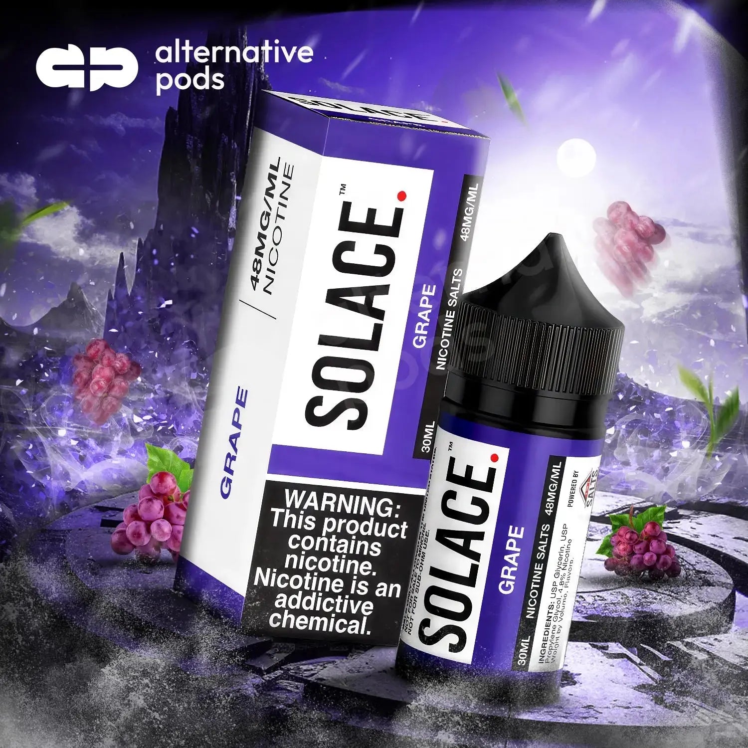 Solace Salts Vapor Salt Nicotine E-Liquid 30ML - Alternative pods | Online Vape & Smoke Shop