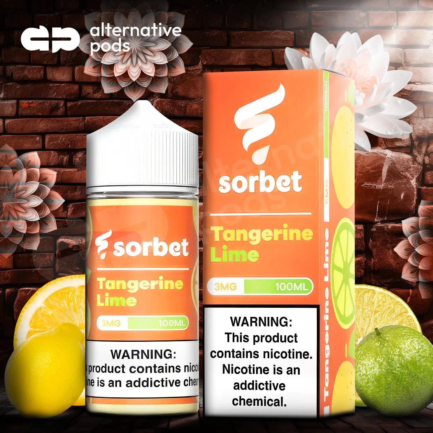 Sorbet Synthetic Nicotine E-Liquid 100ML - Tangerine Lime 