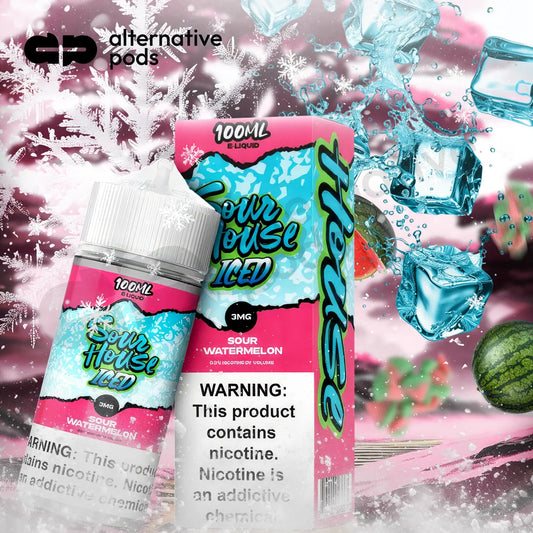 Sour House Iced Nicotine E-Liquid 100ML - Sour Watermelon 