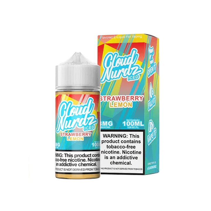 Cloud Nurdz ICED Tobacco-Free 100ML E-Liquid Strawberry  Lemon 