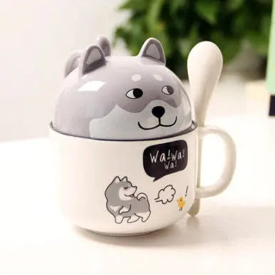 THS Funny Pets Ceramic  Cup with Lid and Spoon - Alternative pods | Online Vape & Smoke Shop