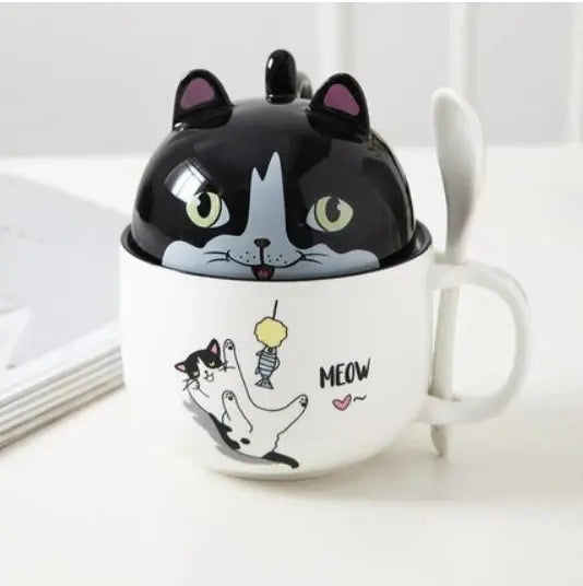 THS Funny Pets Ceramic  Cup with Lid and Spoon - Alternative pods | Online Vape & Smoke Shop