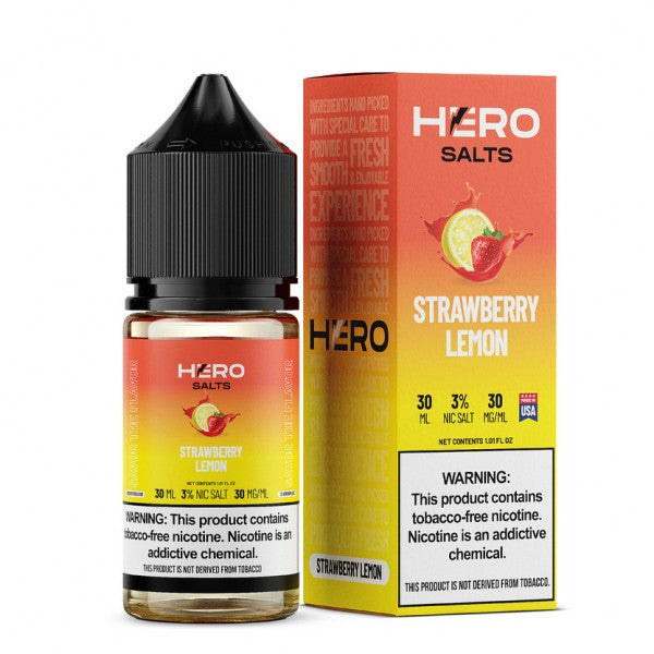 Hero Salts Synthetic Nicotine Salt E-Liquid 30ML - Strawberry Lemon