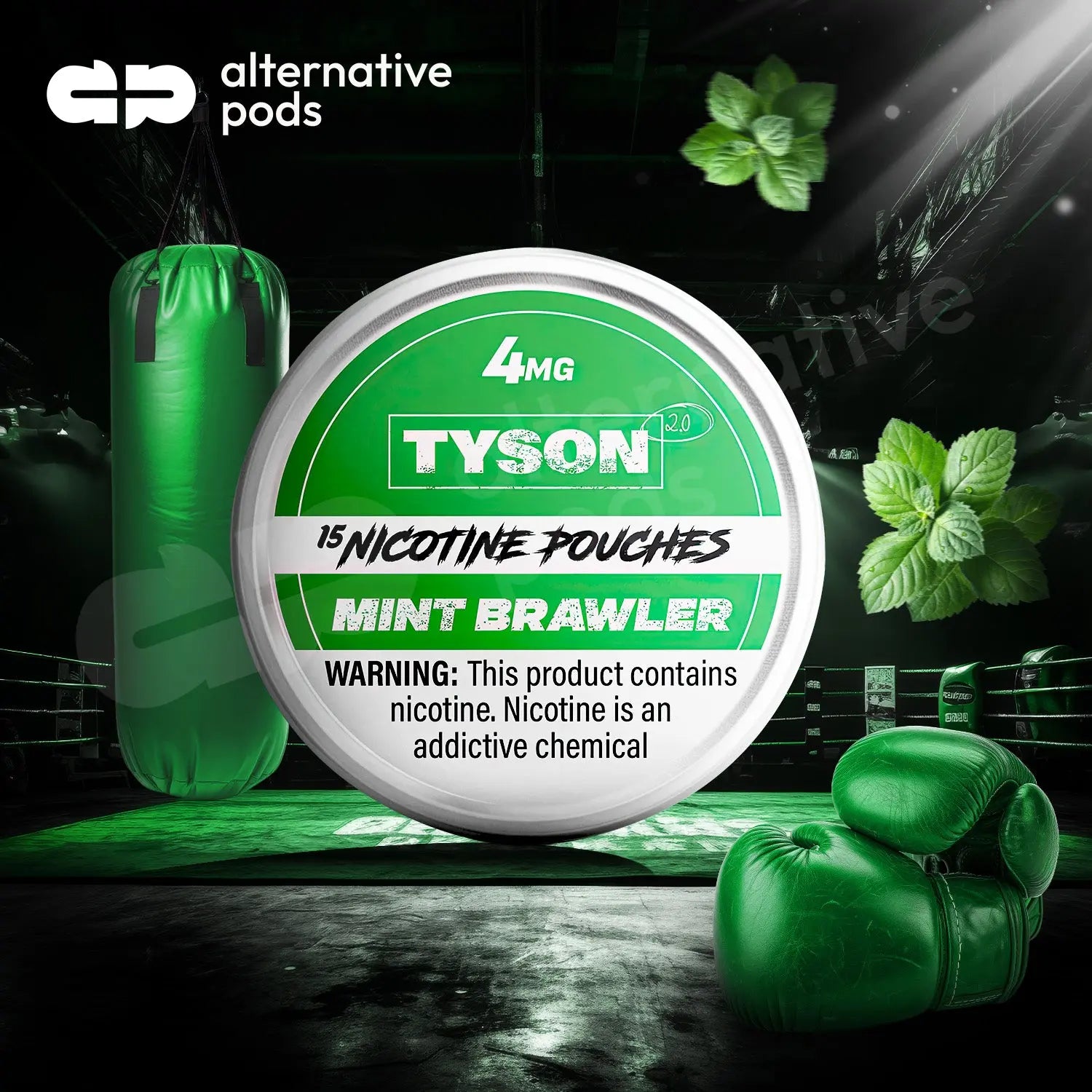 TYSON 2.0 Nicotine Pouches - Mint Brawler 4mg  