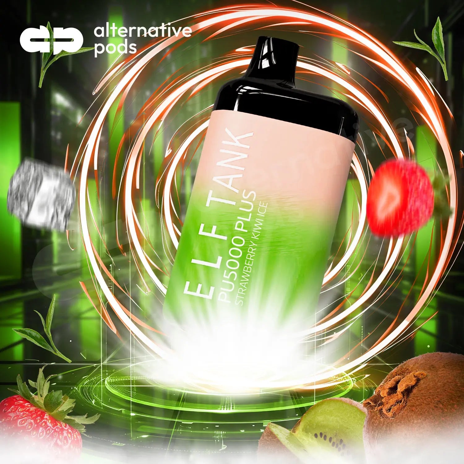 Tank PU5000 Puffs Plus Disposable Vape - Strawberry Kiwi Ice 