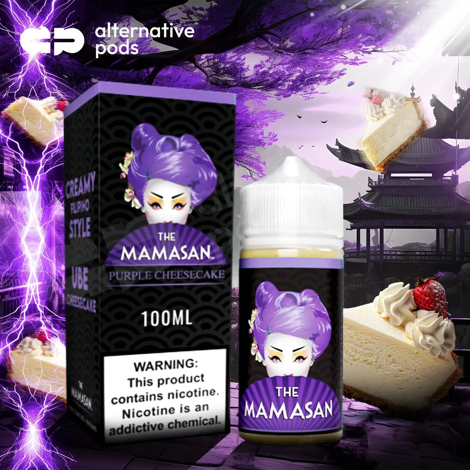 The Mamasan E-Liquid 100ML Vape Juice - Cremy Filpno Ube Cheesecake 