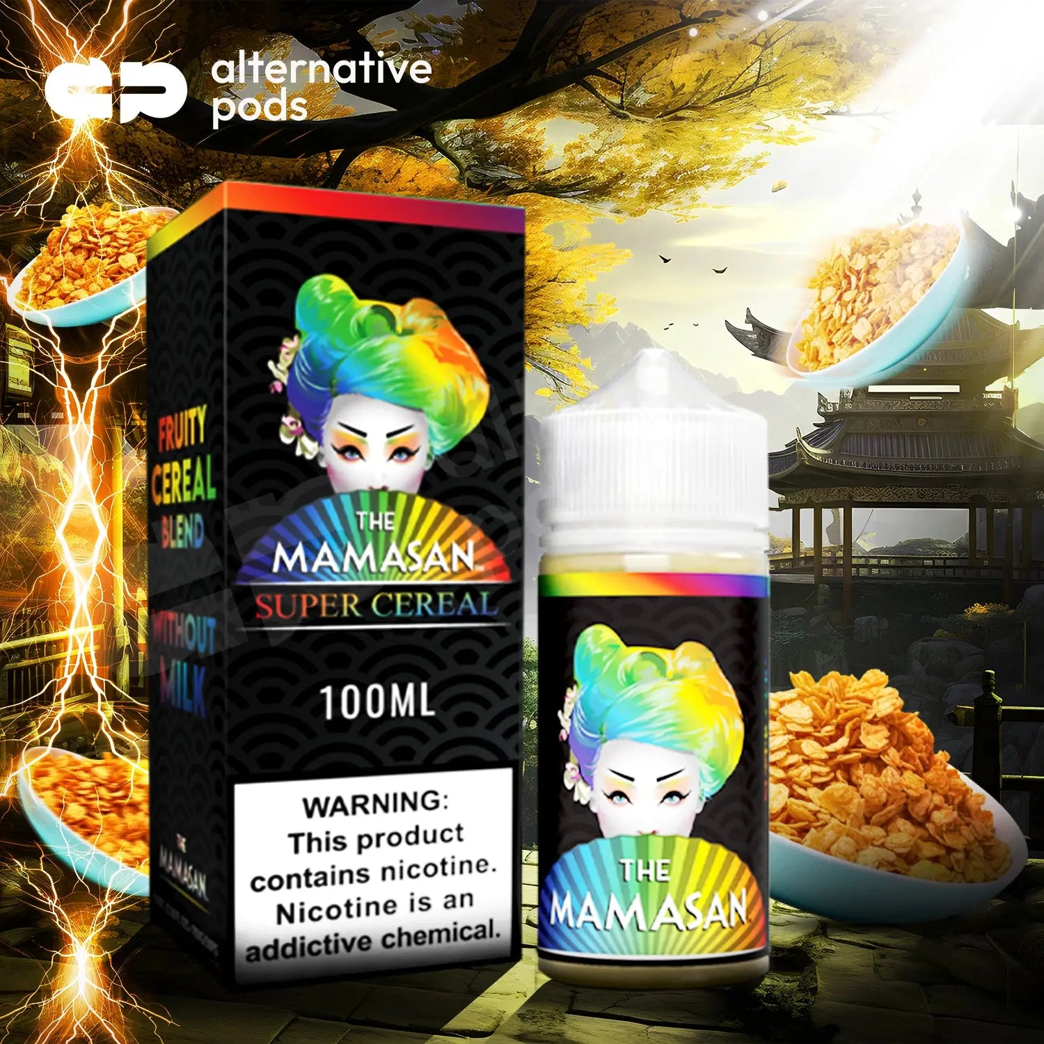 The Mamasan E-Liquid 100ML Vape Juice - Fruity Cereal Blend Without Milk 