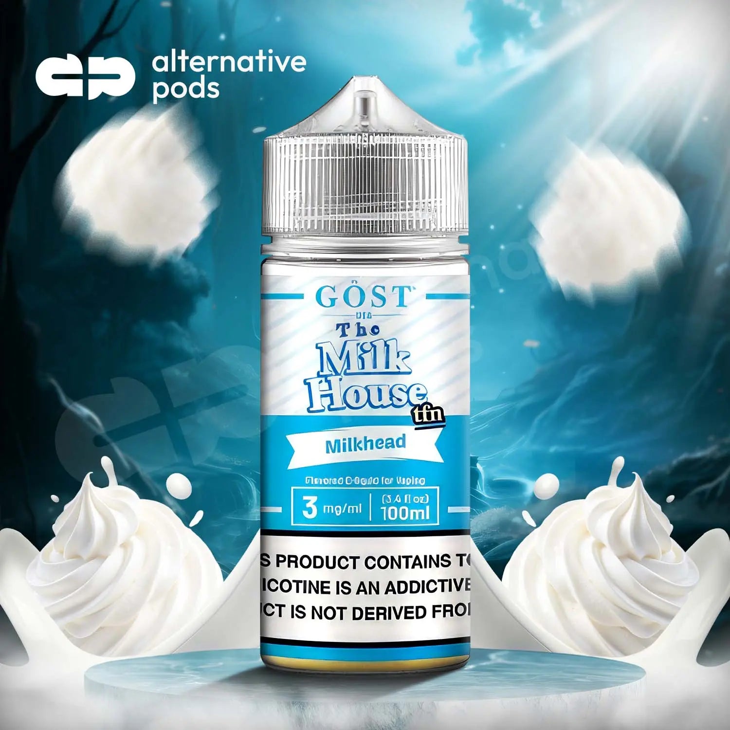 The Milk House Synthetic Nicotine E-Liquid By Gost Vapor 100ML - Milkhead 