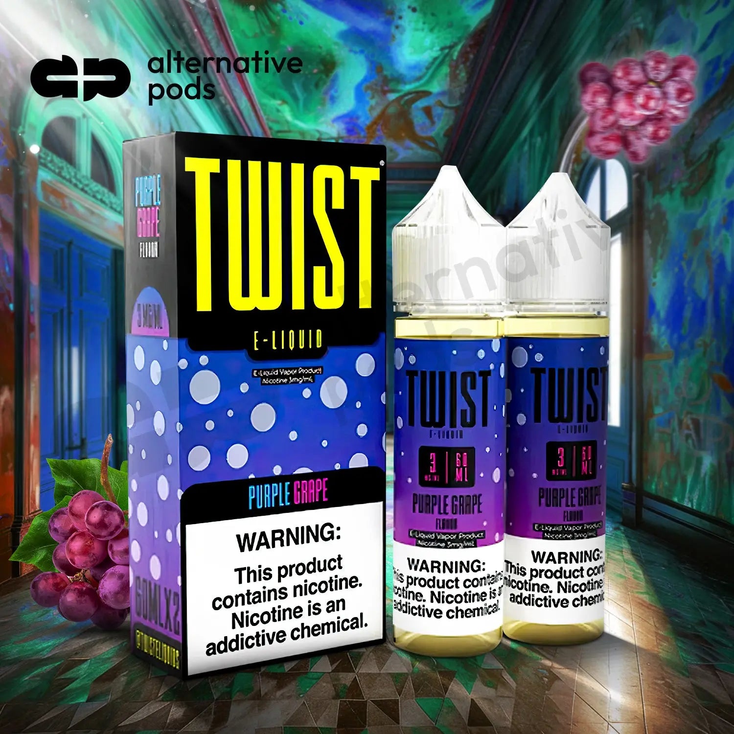 Twist E-Liquid 120ML (60ML x 2) Vape Juice - Purple Grape 