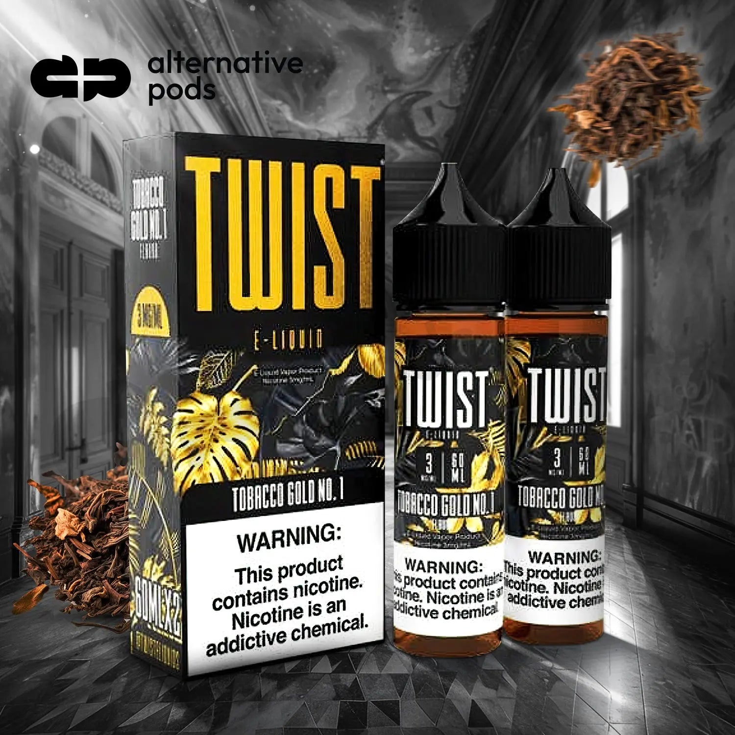 Twist E-Liquid 120ML (60ML x 2) Vape Juice - Tobacco Gold No.1 