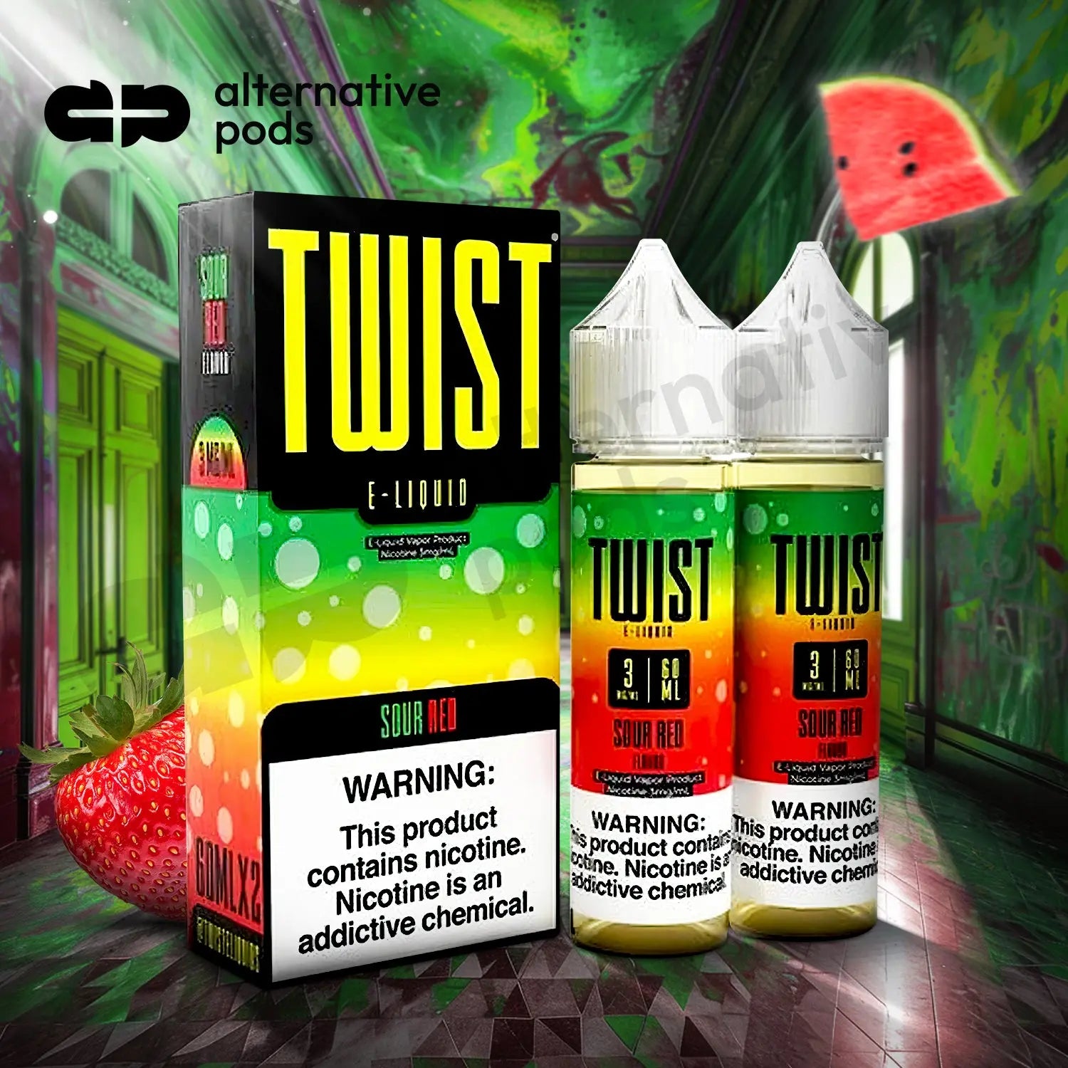 Twist E-Liquid 120ML (60ML x 2) Vape Juice - Sour Red 