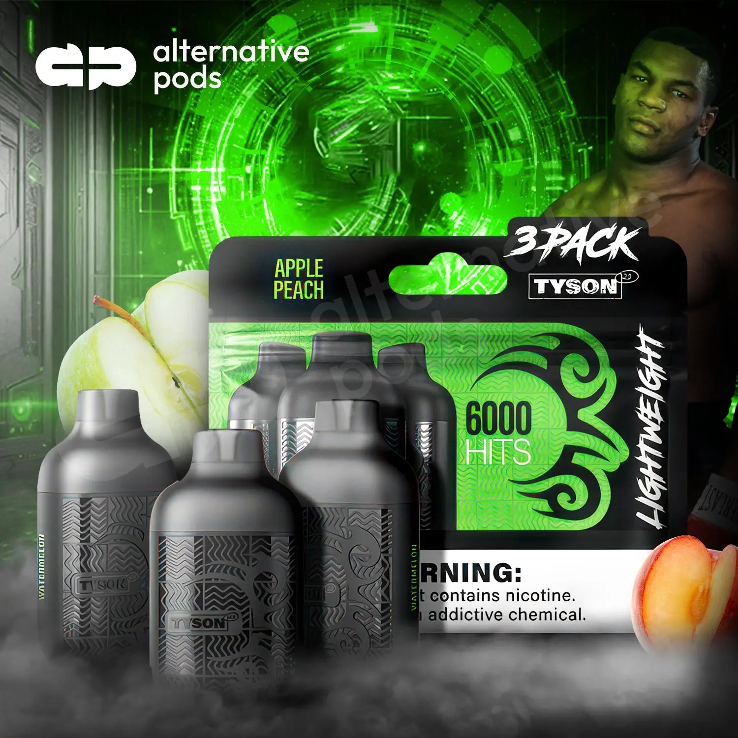 Tyson 2.0 Lightweight 6000 Hits - Apple Peach 