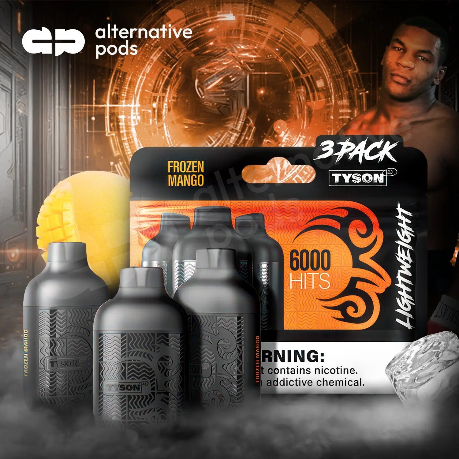 Tyson 2.0 Lightweight 6000 Hits: Powerful Vaping Trio 2000 puffs x3