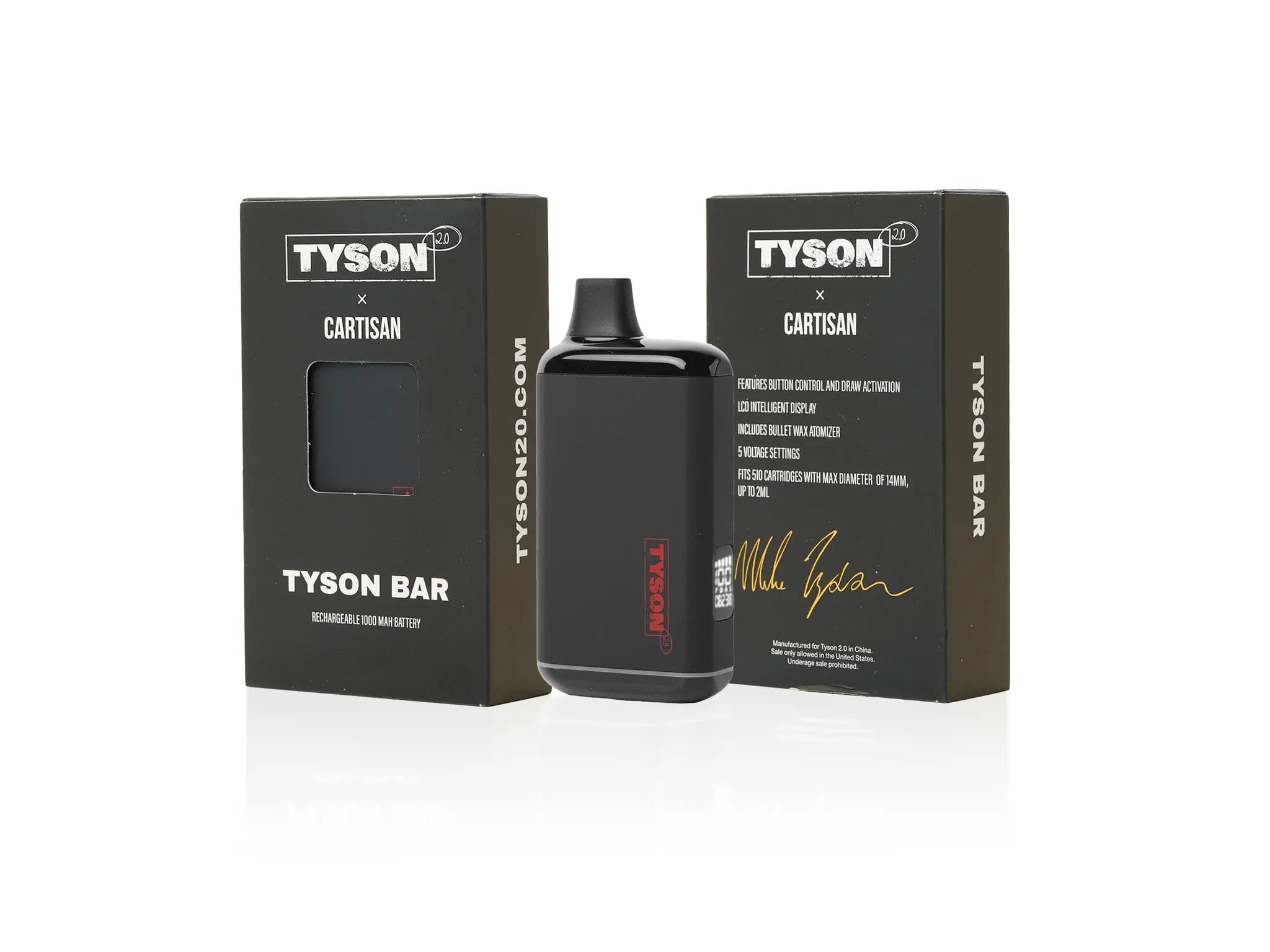 Tyson 2.0 x Cartisan Bar 1000 mAh Battery: Ultimate Vape Experience Tyson 2.0 x Cartisan Bar 1000 mAh Battery: Ultimate Vape Experience