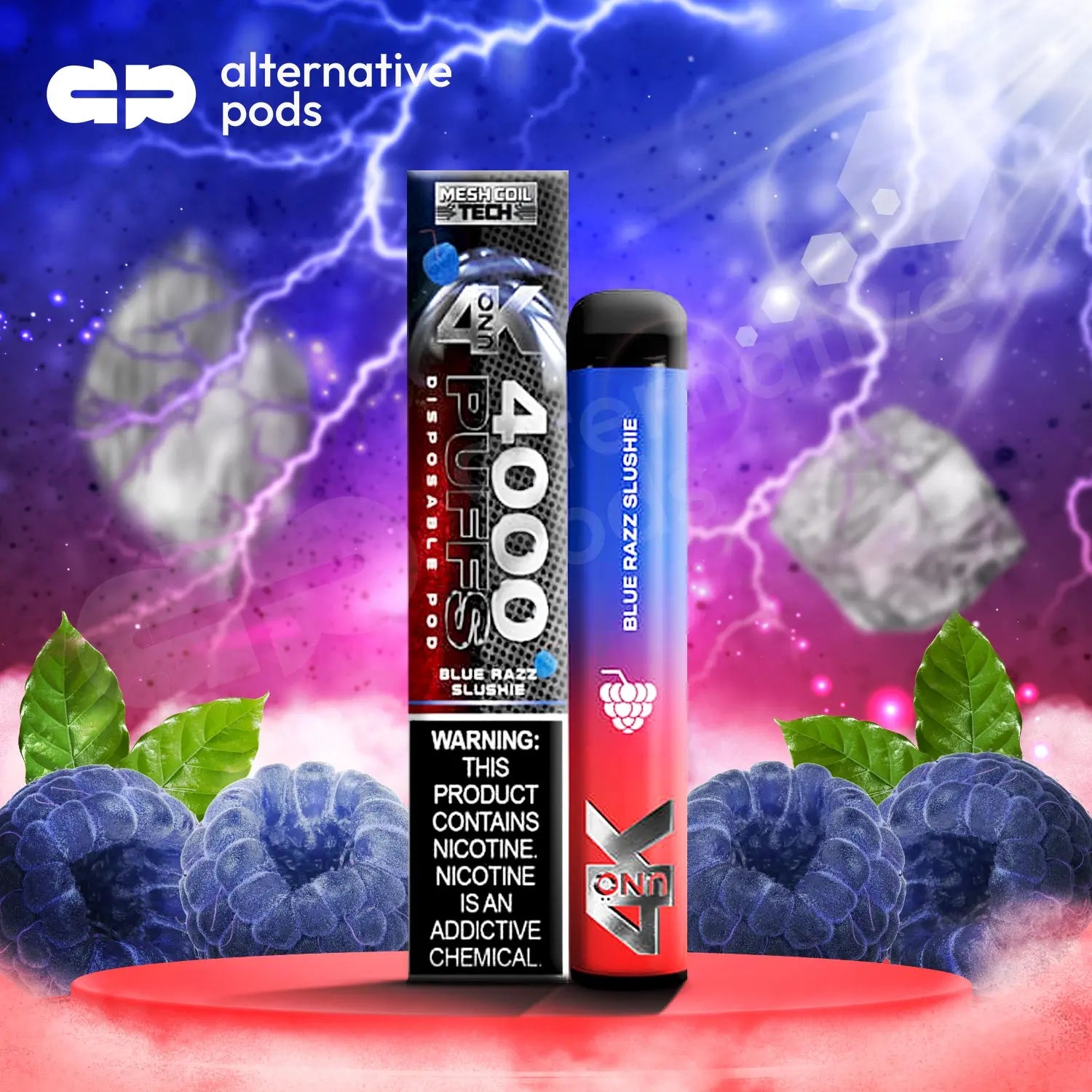 Uno 4K Disposable Vape - Blue Razz Slushie 