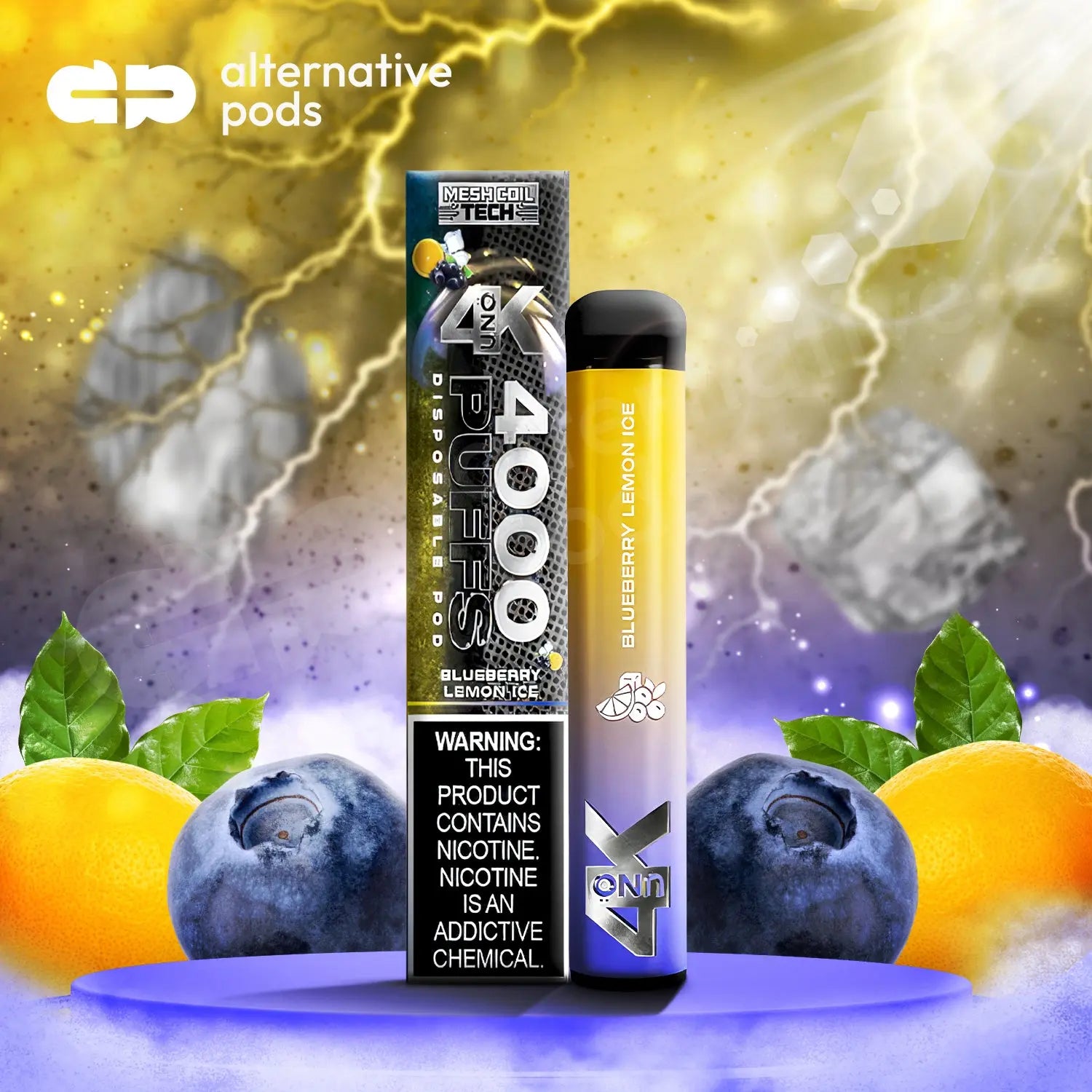 Uno 4K Disposable Vape - Blueberry Lemon Ice 